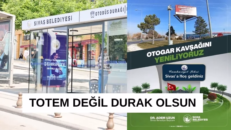 Sivas Belediyesi terminal kavşağına yeni totem yapacağını duyurdu. Şehrin bir